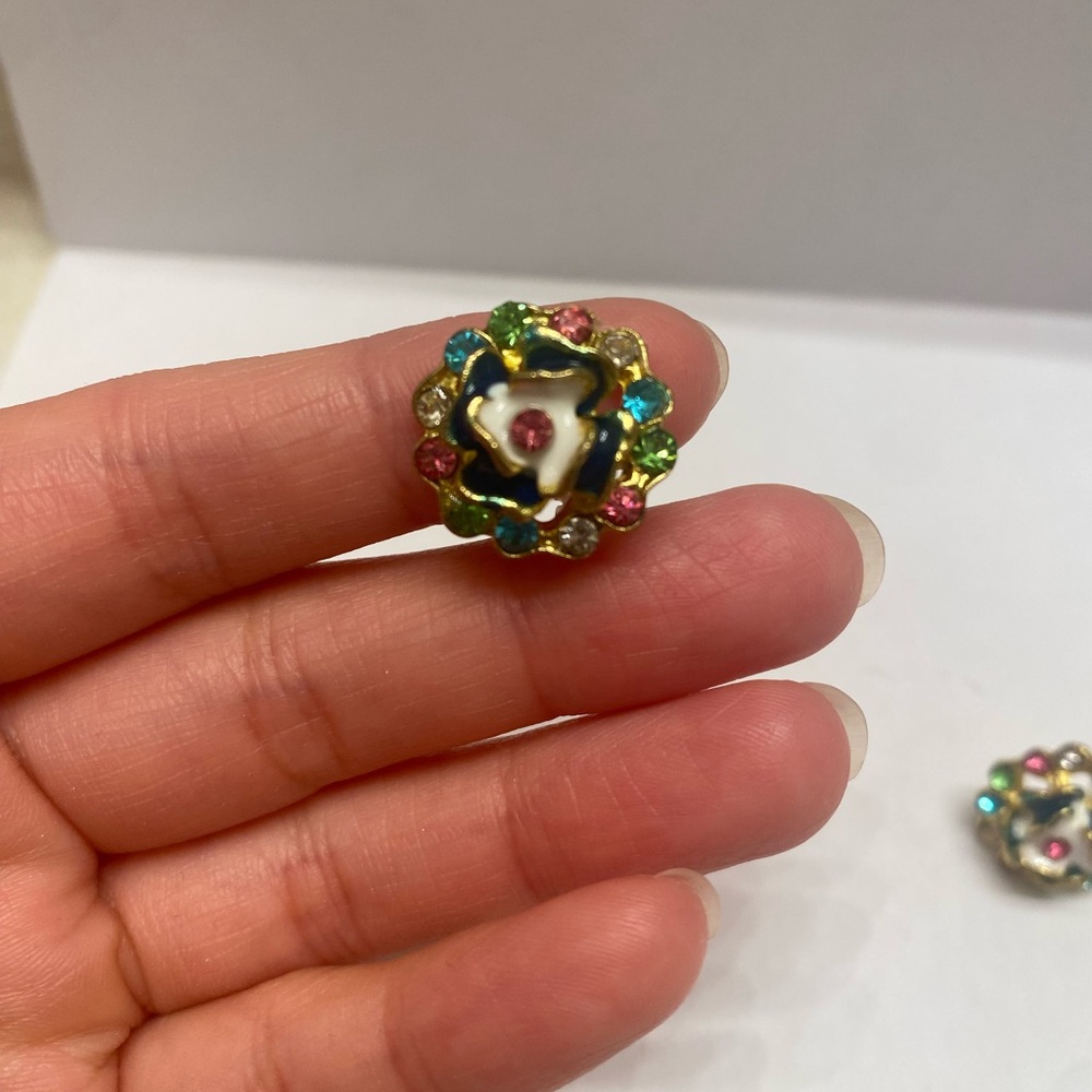 Floral Multicolor Stud Earrings